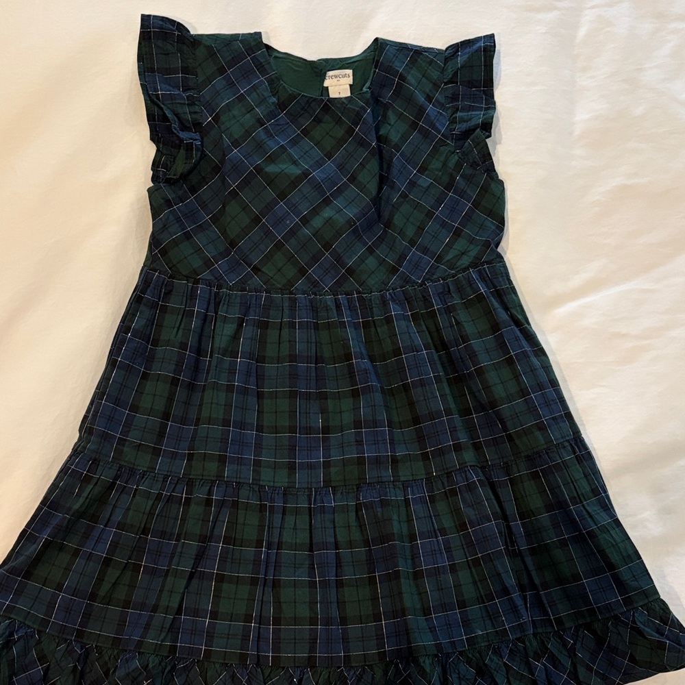 Jcrew Plaid Dress in Green and Blue